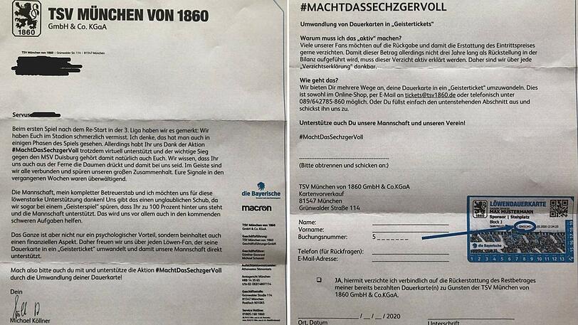Dieser Brief wurde an die Löwen-Fans versandt.