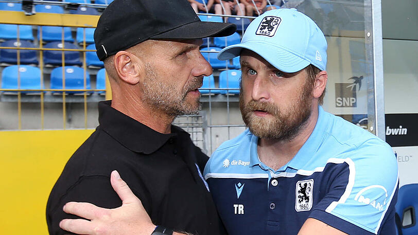 Sieger und Verlierer: Waldhof-Coach Trares (links) und Bierofka.
