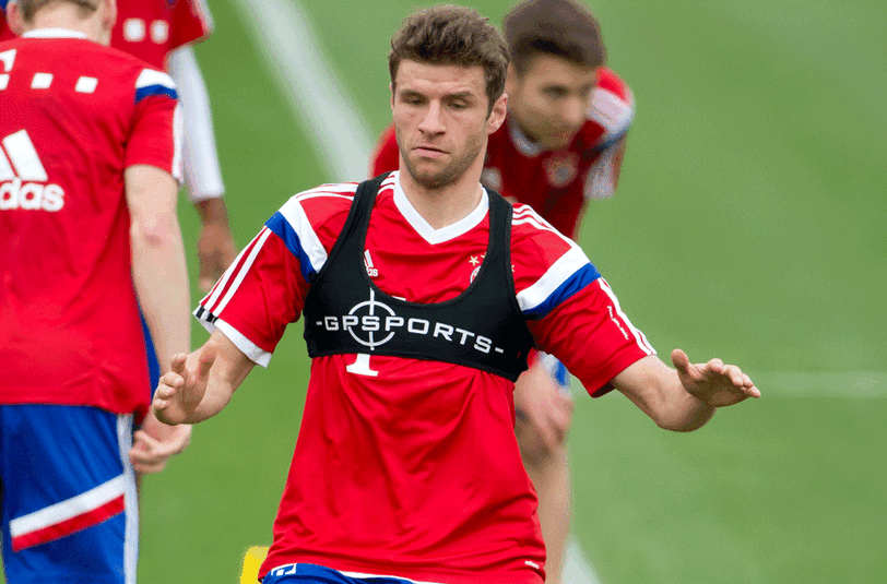Im Training voll gefordert: Weltmeister Thomas Müller.