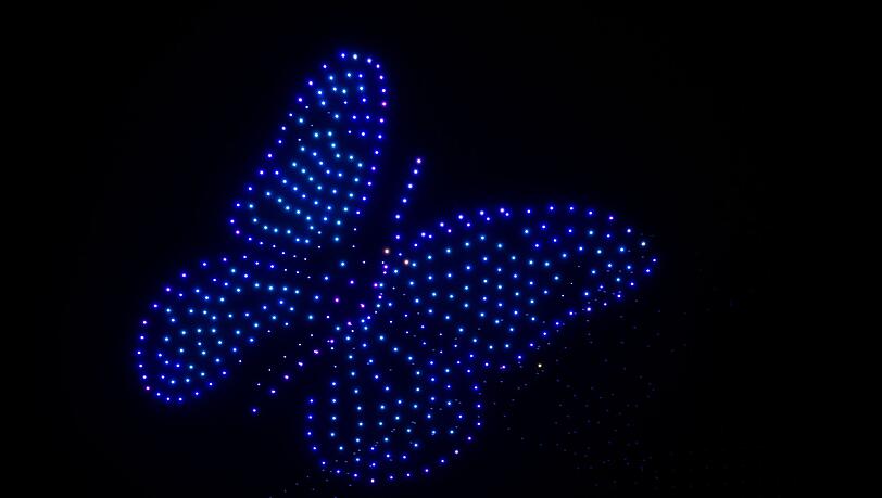 Am Himmel &uuml;ber M&uuml;nchen leuchtete zum Beispiel ein gro&szlig;er Schmetterling.