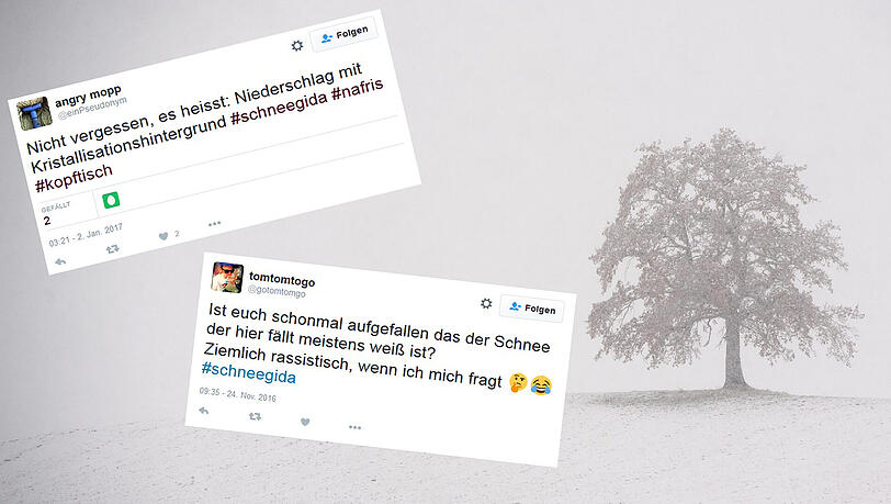 Der Hashtag "Schneegida" ist ein aktueller Twitter-Trend. Der Hashtag "Schneegida" ist ein aktueller Twitter-Trend.