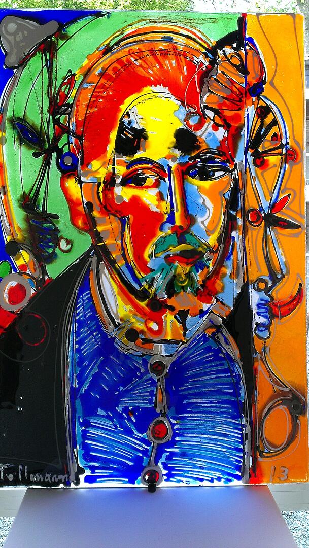 Portr&auml;t von Mario Adorf, gemalt von Markus Tollmann.