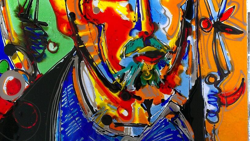 Portr&auml;t von Mario Adorf, gemalt von Markus Tollmann.