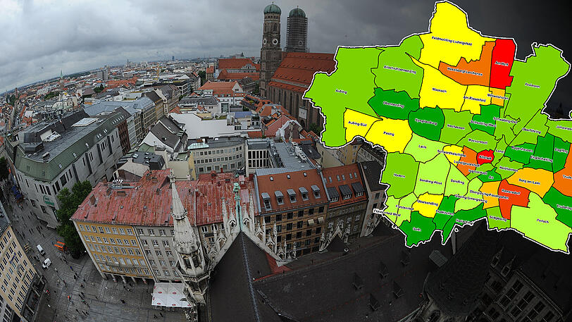 Der Schuldneratlas zeigt, in welchen Vierteln die Münchner mehr und in welchen weniger verschuldet sind.