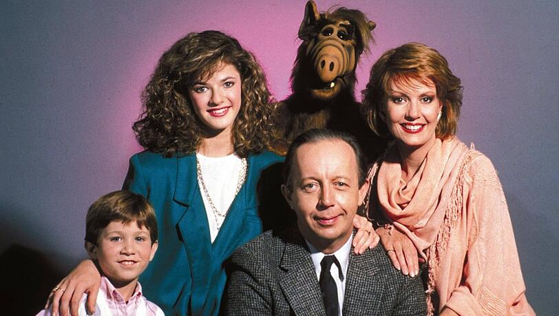 Die Familie Tanner aus der Kult-Sitcom "Alf": Benji Gregory, Andrea Elson, Max Wright und Anne Schedeen.