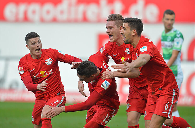 Spitzenreiter in Liga zwei &ndash; und wohl bald erstklassig: Die Profis von RB Leipzig.