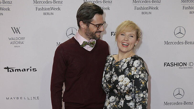 Maite Kelly und ihr Ehemann Florent Raimond bei der Fashion Week 2014 in Berlin Maite Kelly und ihr Ehemann Florent Raimond bei der Fashion Week 2014 in Berlin