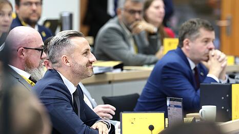 Die AfD in Sachsen-Anhalt hat derzeit gut lachen: Spitzenkandidat Ulrich Siegmund (2. von links) will sich im Dezember zum Ministerpr&auml;sidenten w&auml;hlen lassen. (Archivfoto)