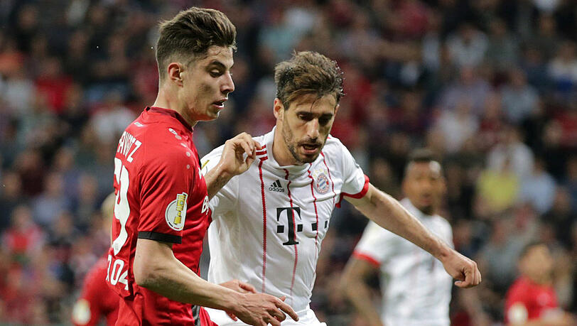 Kampfstark, laufstark, torgefährlich: Bayerns Javi Martínez (rechts), hier gegen Leverkusens Kai Havertz. Kampfstark, laufstark, torgefährlich: Bayerns Javi Martínez (rechts), hier gegen Leverkusens Kai Havertz.