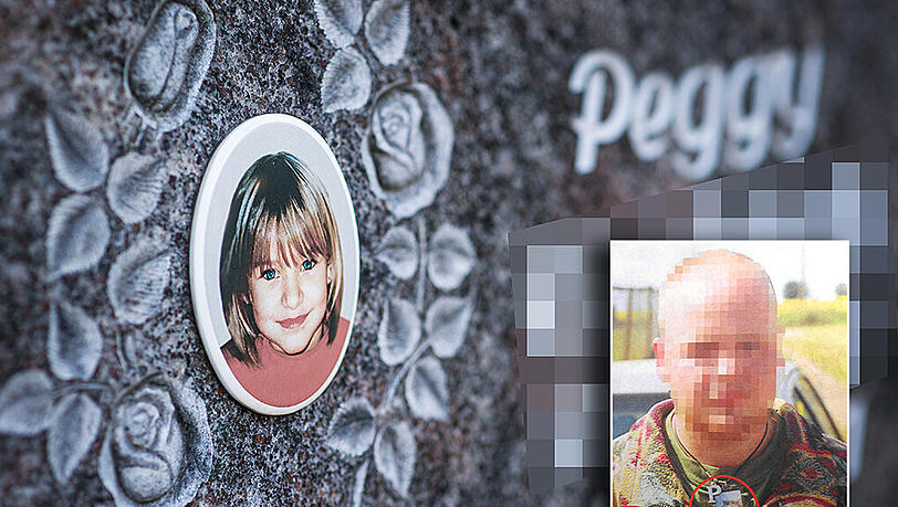 Im Mordfall "Peggy" von 2001 muss sich kommenden Dienstag der momentan inhaftierte Holger E. erneut vor Gericht verantworten. Auf dem Foto trägt er ein Foto des Mädchens um den Hals.
