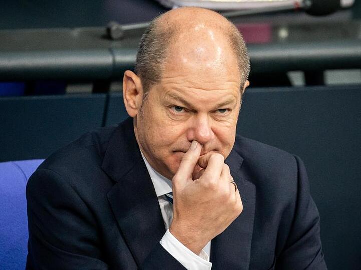 Bundesfinanzminister Olaf Scholz Ende letzter Woche während einer Debatte im Bundestag.