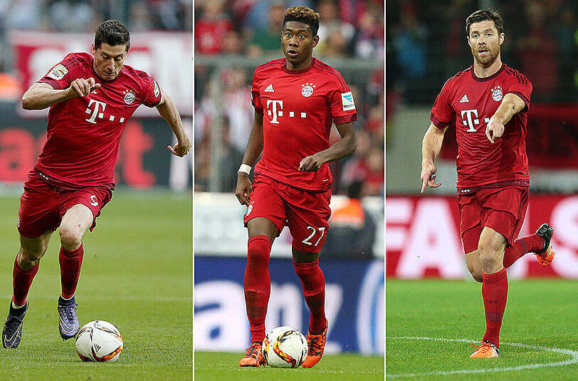 Auch um Robert Lewandowski, David Alaba und Xabi Alonso (v.li.) gibt es Transfergerüchte...