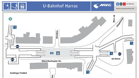 Die Rolltreppen und Lifte im U-Bahnhof Harras. Unter www.mvg-zoom.de können sich die Fahrgäste tagesaktuell über deren Betriebszustand informieren.