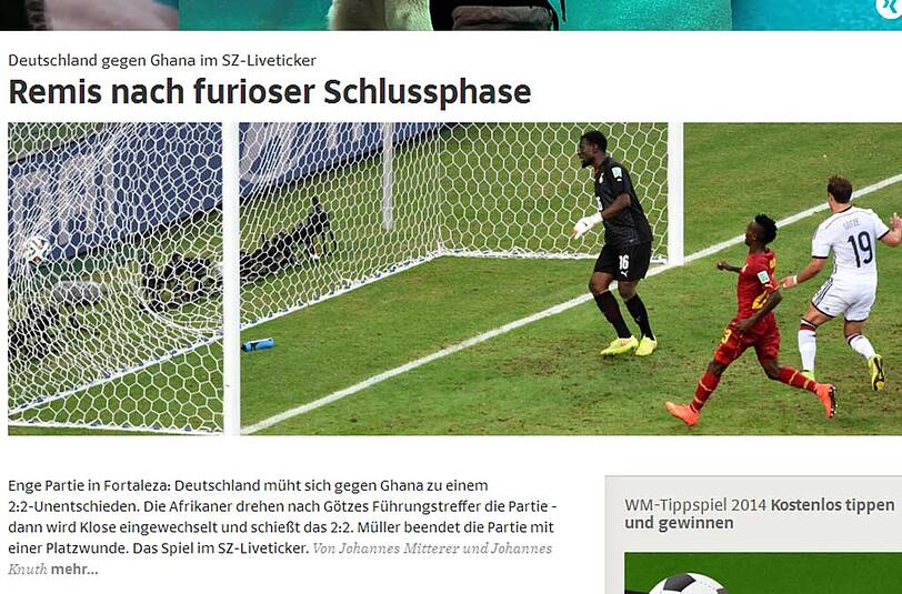 Die "Süddeutsche Zeitung" schreibt: Remis nach furioser Schlussphase.