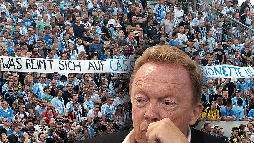 "Was reimt sich auf Cassalette? Marionette!" Am Samstag, beim sensationellen 1:0-Sieg im Testspiel gegen Borussia Dortmund, richtete sich die Fanwut mit Transparenten gegen den Oberlöwen.