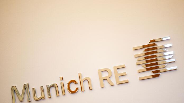 Das Logo der Münchener Rückversicherungs-Gesellschaft.