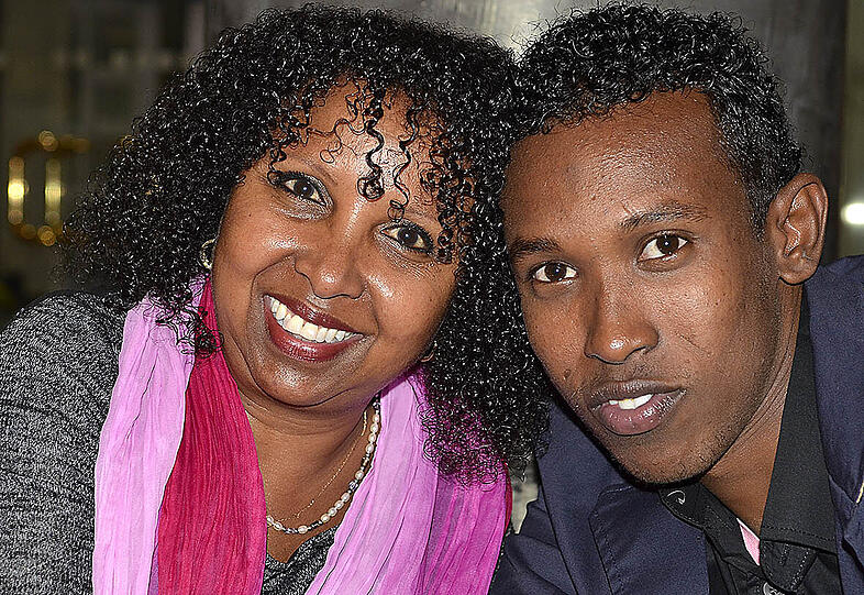 &bdquo;Ein unglaubliches Glücksgefühl&ldquo;: die Münchnerin Fadumo Korn und ihr Neffe Burhaan.