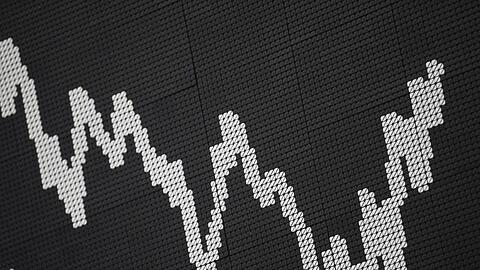 Dax-Kurve auf der Anzeigetafel der Frankfurter Börse.