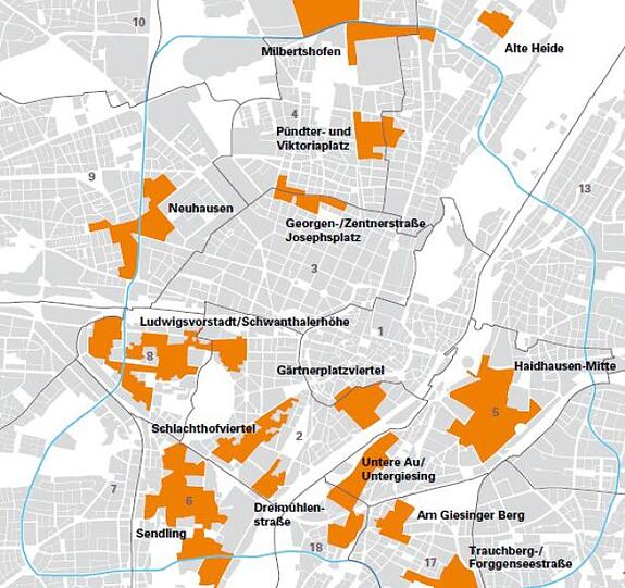 Die "Milieuschutz-Karte" mit Erhaltungssatzungsgebieten umfasst Bereiche mit 169.000 Einwohnern in 92.000 Wohnungen."
