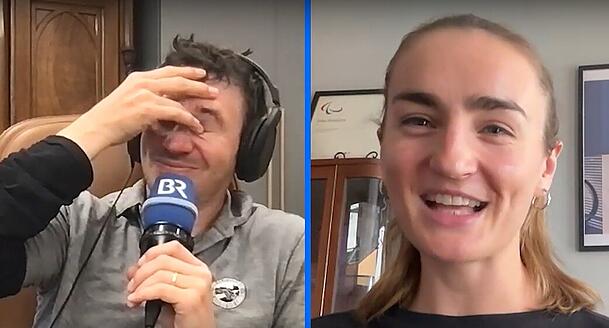 Emotional ergriffen reibt sich Felix Neureuther die Augen. Die Worte von Profi-Schwimmerin Elena Semechin berühren ihn sehr. Emotional ergriffen reibt sich Felix Neureuther die Augen. Die Worte von Profi-Schwimmerin Elena Semechin berühren ihn sehr.