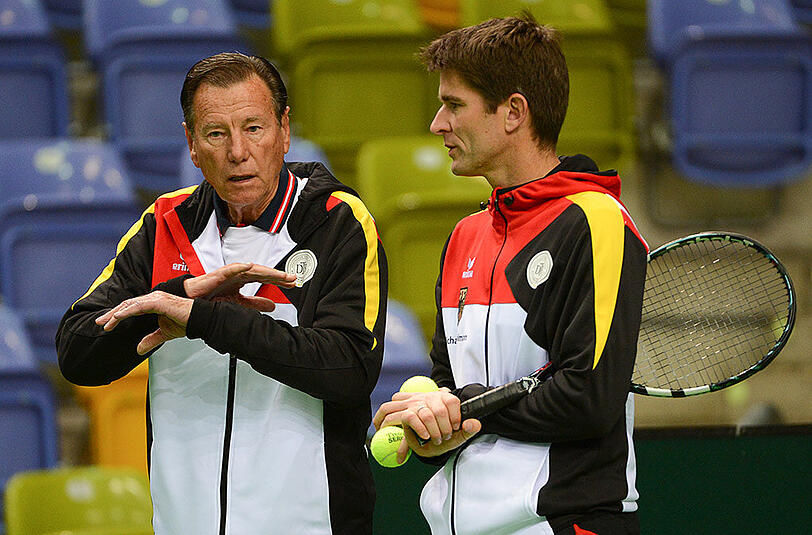 Auf zu neuen Ufern: Michael Kohlmann, Trainer des deutschen Davis-Cup-Teams (rechts) und Berater Niki Pilic.