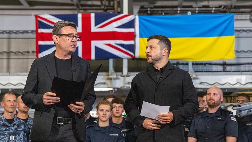 Der ukrainische Pr&auml;sident Selenskyj war f&uuml;r Premier Burnham der erste Staatsgast nach dessen Amts&uuml;bernahme. (Archivbild)