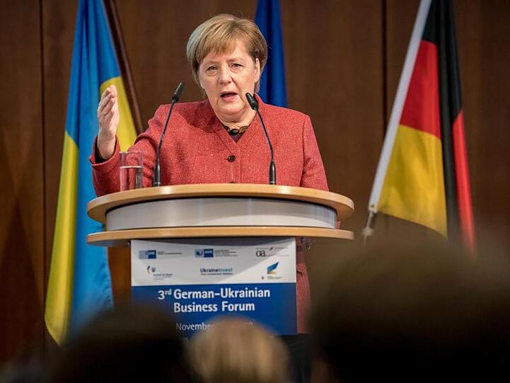 Die Bundeskanzlerin beim diese Woche in Berlin stattfindenen deutsch-ukrainischen Wirtschaftsforum.