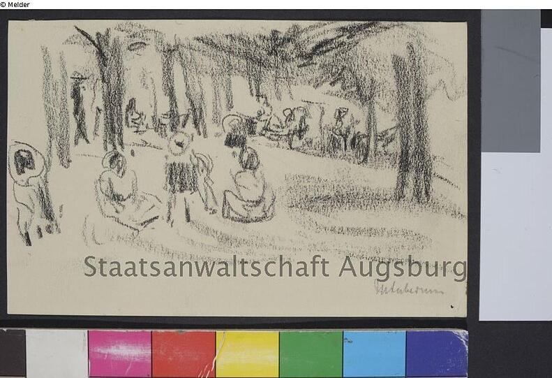 Max Liebermann: "Personen und Kutschen im Wald"