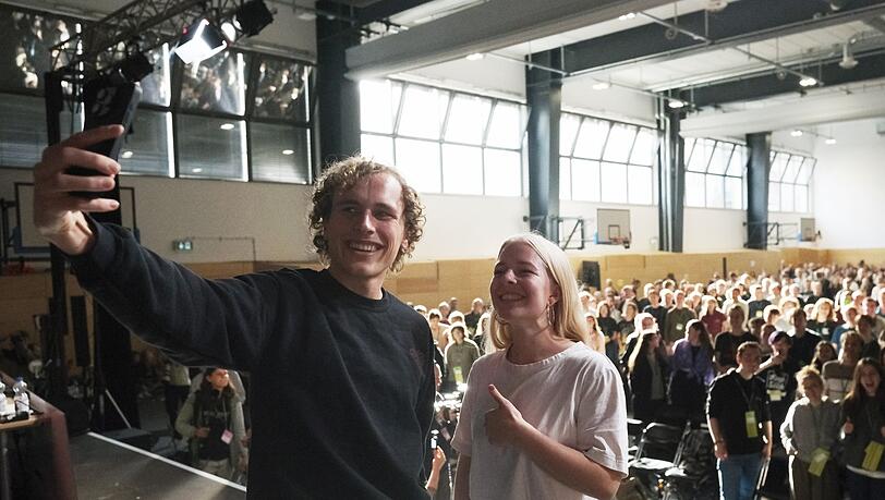 Das neue Führungsduo der Grünen Jugend - Jakob Blasel und Jette Nietzard.