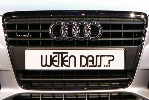 Wetten, dass auch der letzte Zuschauer erkennt, um welche Automarke es sich hier handelt.