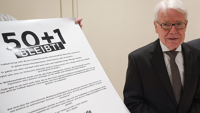 Die Bundesliga und Präsident Reinhard Rauball haben sich für den Erhalt von 50+1 ausgesprochen. Die Bundesliga und Präsident Reinhard Rauball haben sich für den Erhalt von 50+1 ausgesprochen.