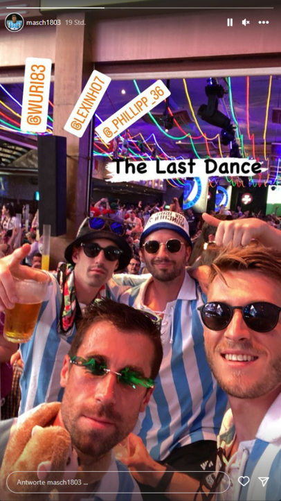 Marius Willsch, der seine Karriere beendet postet auf Instagram ein Party-Foto aus Mallorca mit der Aufschrift "The Last Dance"