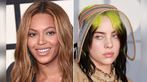 Beyoncé (li.) und Billie Eilish haben bereits Rekorde bei den Grammys aufgestellt.