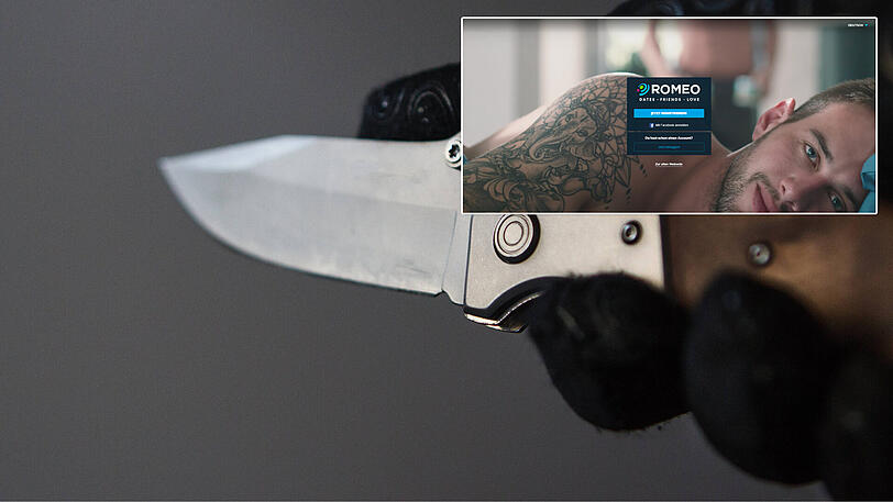 Die Täter gaukelten dem späteren Opfer auf dem Dating-Portal (kl. Bild) Interesse an einem erotischen Treffen vor. (Symbolfoto)