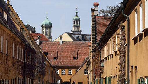 Blick in die Augsburger Fuggerei. Blick in die Augsburger Fuggerei.