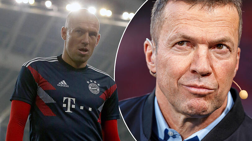 Spieler und Kritiker: Arjen Robben vom FC Bayern (li.) und TV-Experte Lothar Matthäus.