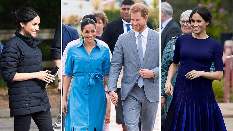 Meghan Markle trägt auffallend oft Blau. Meghan Markle trägt auffallend oft Blau.