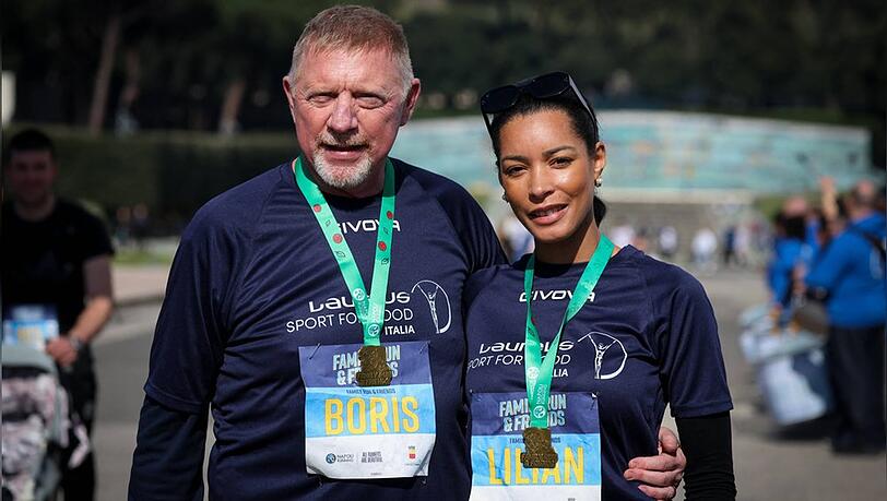 Boris Becker und Lilian de Carvalho Monteiro am Samstag in Neapel.