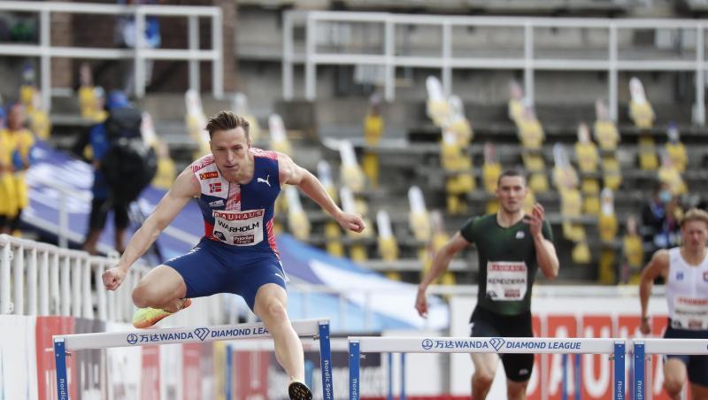 Karsten Warholm (l) hat seinen Europarekord über 400 Meter Hürden verbessert. Karsten Warholm (l) hat seinen Europarekord über 400 Meter Hürden verbessert.