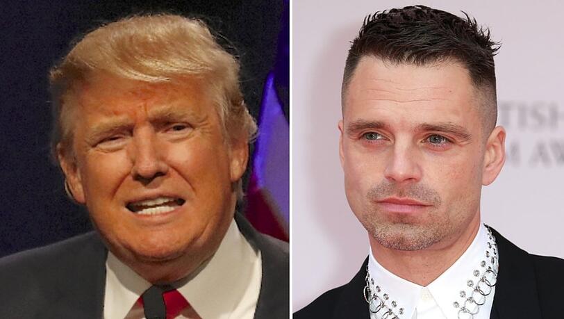 Sebastian Stan (r.) spielt in "The Apprentice" Donald Trump.