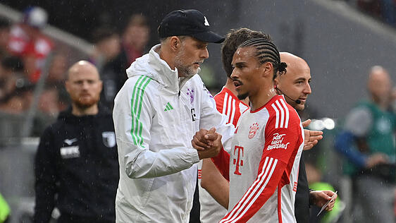 Thomas Tuchel (li.) und Leroy Sané.
