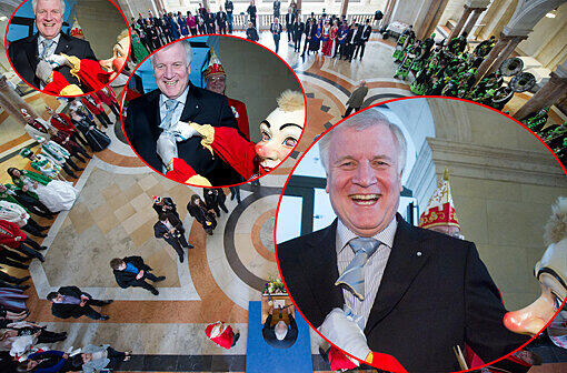 Narren-Empfang in der Staatskanzlei: Schnipp, Schnapp, Ministerpräsidenten-Krawatte ab!