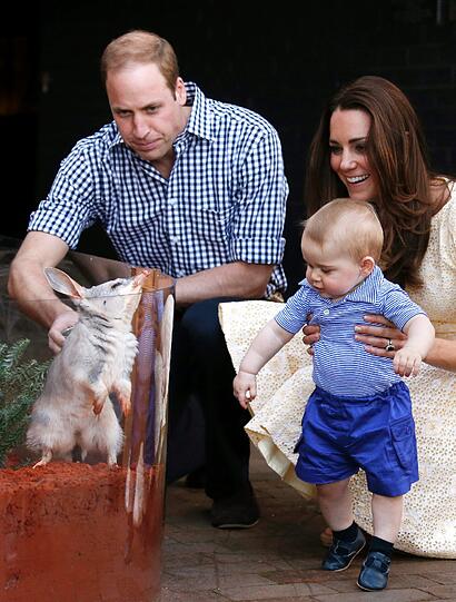 Prinz William mit Herzogin Kate und George
