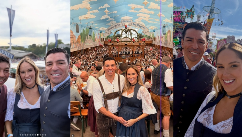 Ex-FC-Bayern-Star L&uacute;cio zeigt sich mit seiner Ehefrau auf dem Oktoberfest.