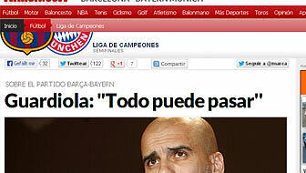 Die spanische &bdquo;Marca&ldquo; zitiert Guardiola: &bdquo;Beide Mannschaften spielen groß, alles kann passieren. Das sind Teams, die eine besondere Domäne in ihren Ligen sind, was sie erreicht haben, ist verdient. Ich bin sehr ungeduldig.&ldquo;