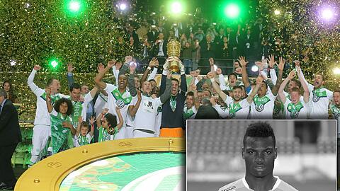 Malanda "ist auch Pokalsieger": Der VfL Wolfsburg feiert den Sieg und denkt dabei an den toten Freund.