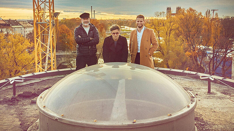 Steffen Werner, Sascha Arnold und Alexander Haas (von links) steigen dem Deutschen Museum ab 2020 mit ihrer Gastro "Frau im Mond" aufs Dach.