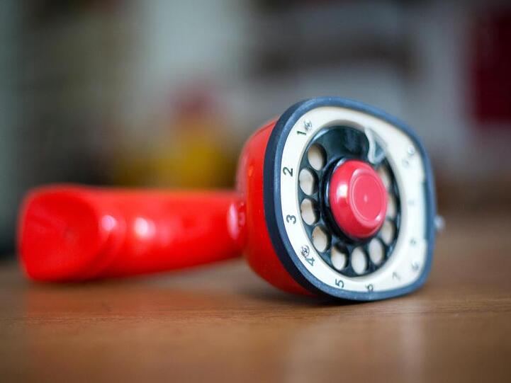Ein Ericofon des schwedischen Telefonherstellers Ericsson.