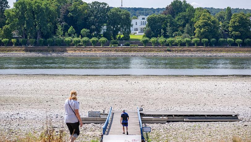 Niedrigwasser im Rhein in Bonn. Die Gr&uuml;nen fordern "intakte Fl&uuml;sse als Priorit&auml;t".