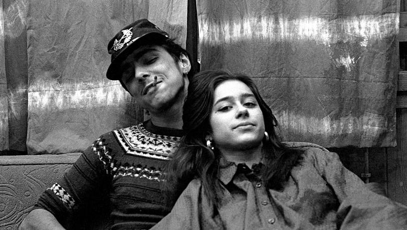 Januar 1979: Silvana (damals 13) und Pitti (16) am Bauwagen, dem damaligen Cliquen-Treffpunkt im Hasenbergl.
